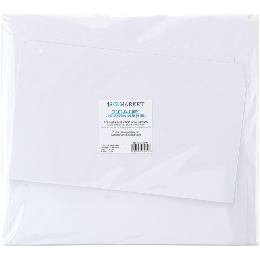 49 & Market - Create-An-Album Foundations Inserts - 12x12 White