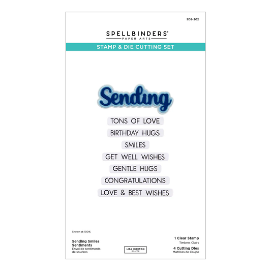 Spellbinders - Sending Smiles Sentiments Stamp & Die Bundle by Lisa Horton