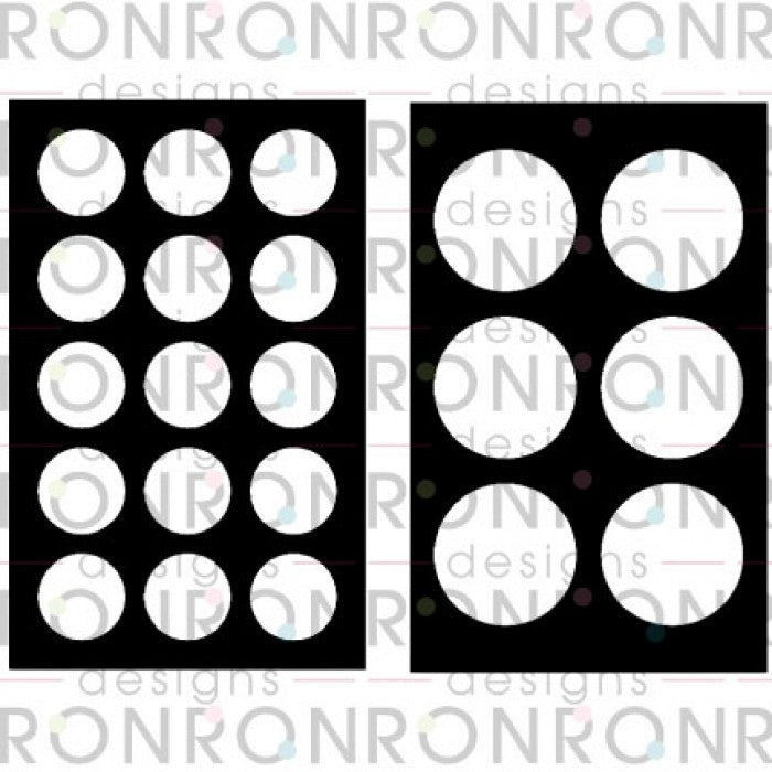 RonRon Designs - Stencil - Pair of Circles: 5x8