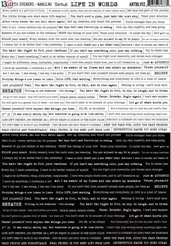 13Arts - Life In Words Sticker Sheet