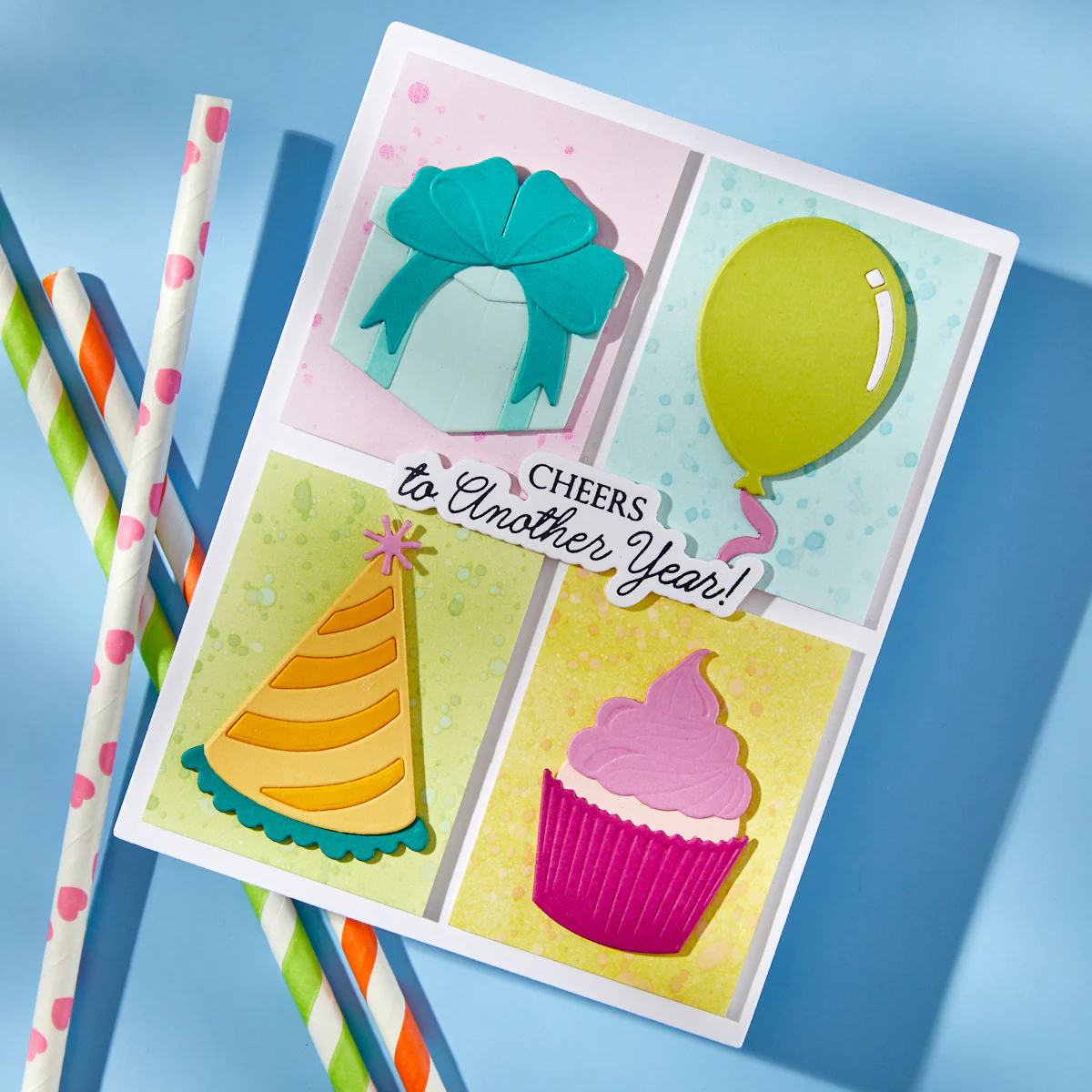 Spellbinders - BetterPress - Birthday Wishes Sentiments BetterPress & Die Bundle