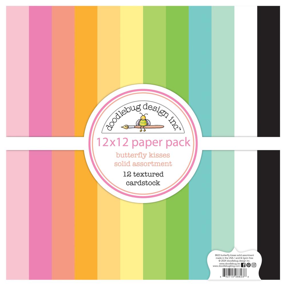 Doodlebug - Butterfly Kisses - Solid Textured Paper Pack
