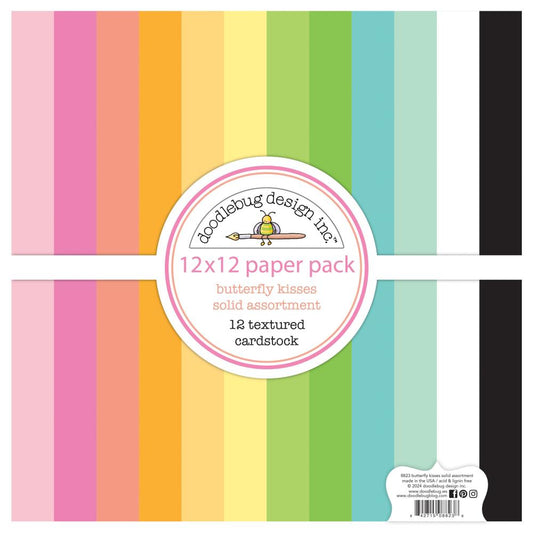 Doodlebug - Butterfly Kisses - Solid Textured Paper Pack