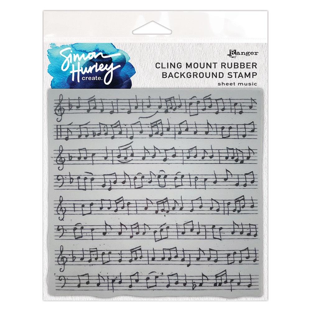 Simon Hurley - Sheet Music Cling Mount Background Stamp