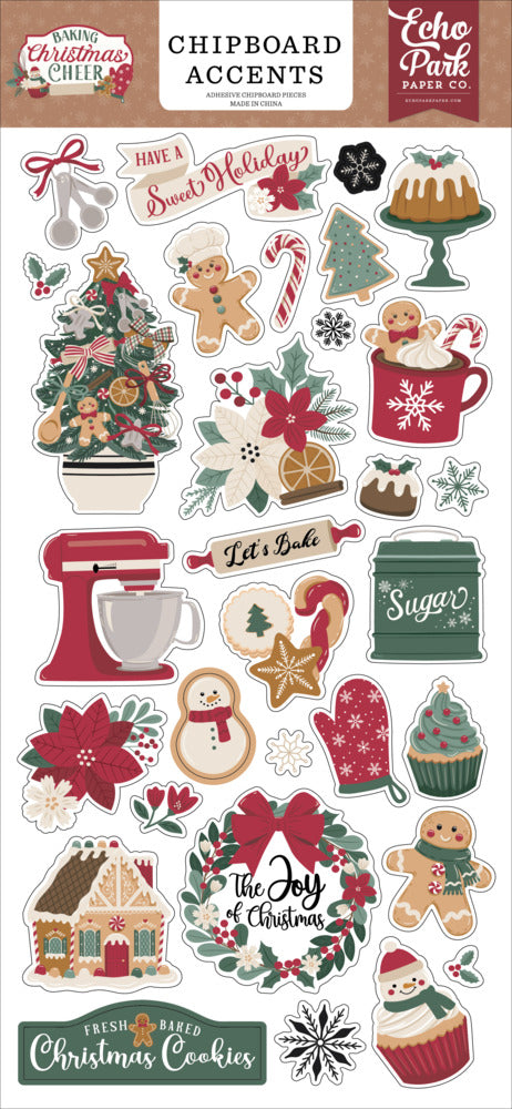 Echo Park - Baking Christmas Cheer - Chipboard Accents