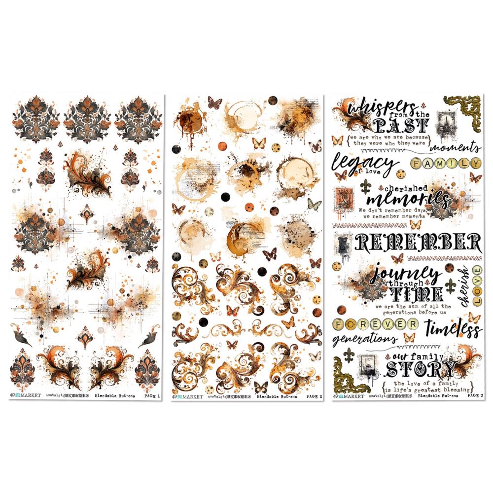 49 and Market - Nostalgic Memories - Blendable Rub-On Transfer Set