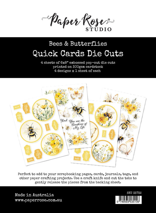 Paper Rose - Bees & Butterflies - Quick Cards Die Cuts
