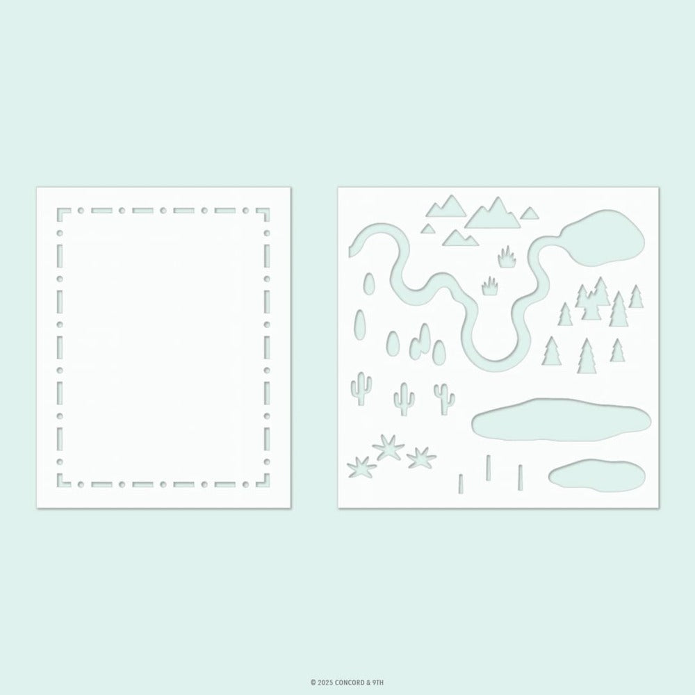 Concord & 9th - Adventure Awaits Stamp, Die & Stencil Bundle