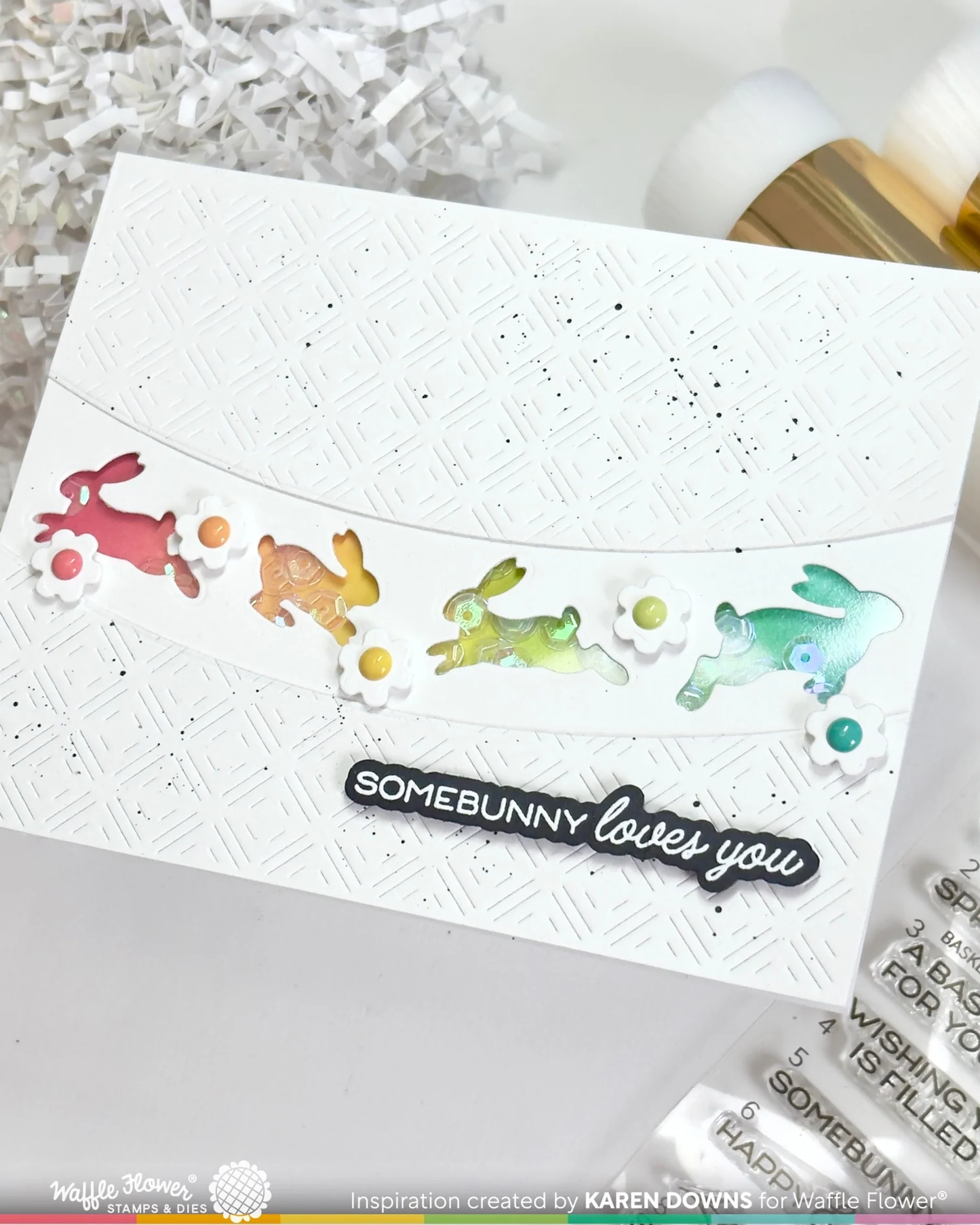 Waffle Flower - Postage Collage - Bunny Silhouettes Die Set