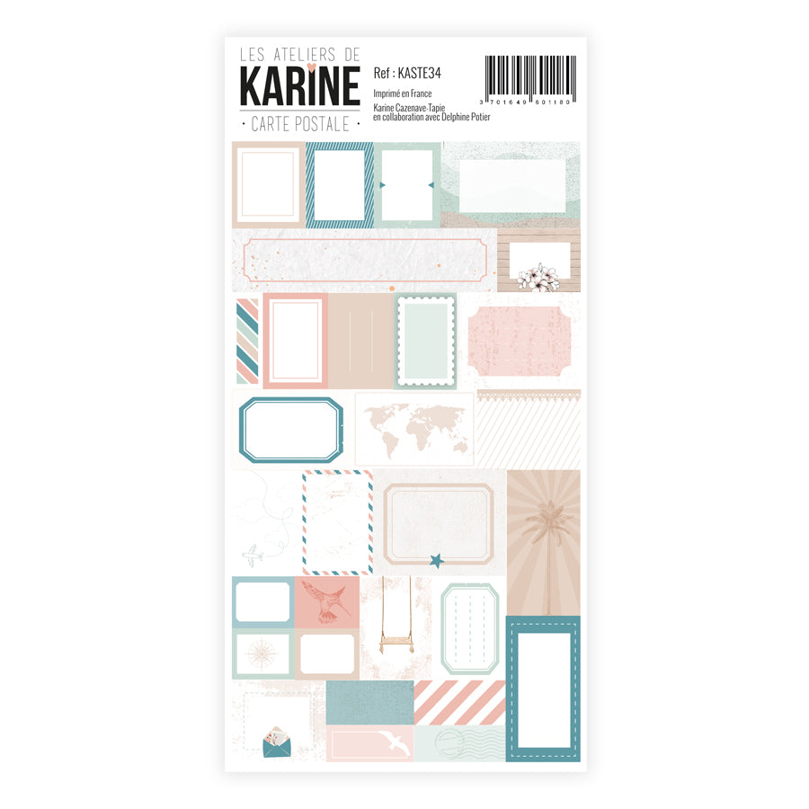 Les Ateliers de Karine - Carte Postale - Label Stickers