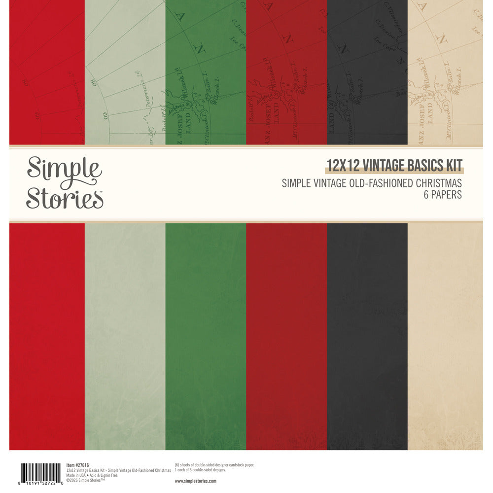 Simple Stories - Simple Vintage Old-Fashioned Christmas - Vintage Basics Kit