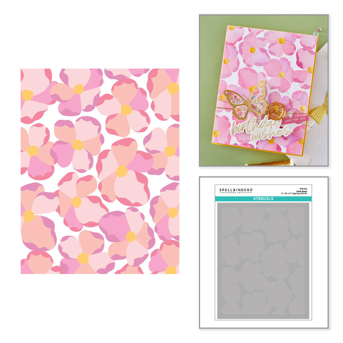 Spellbinders - Petal Burst Stencil Set