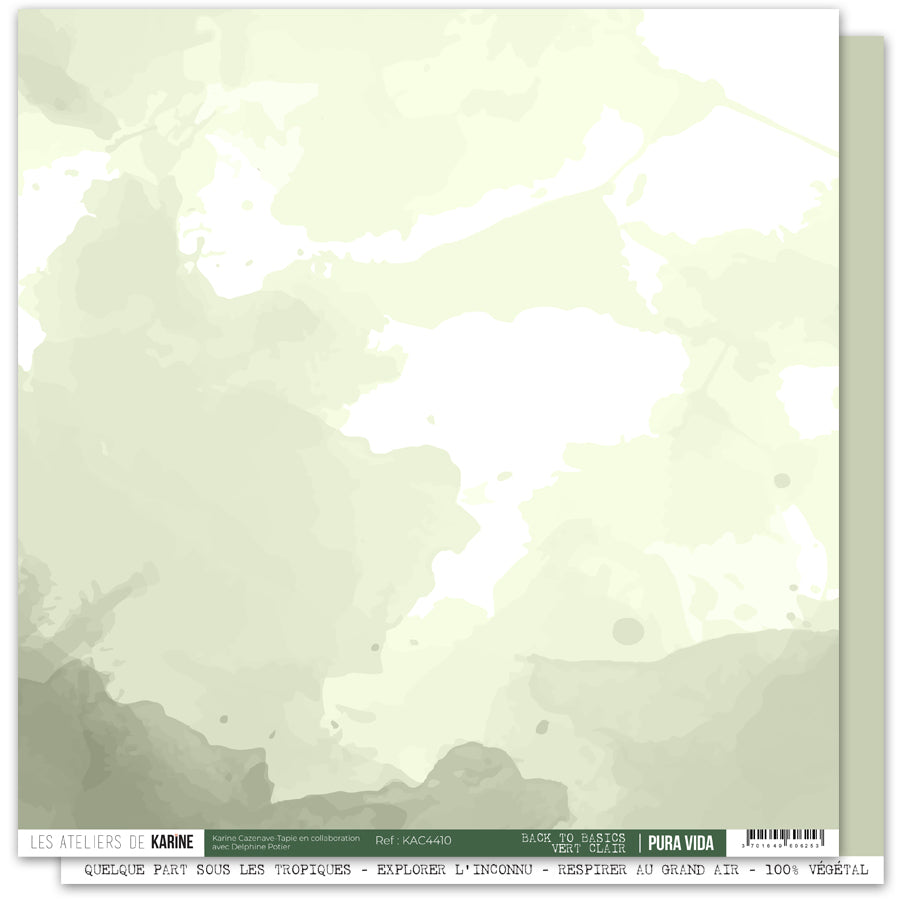 Les Ateliers de Karine - Pura Vida - Solid Cardstock: Vert Clair