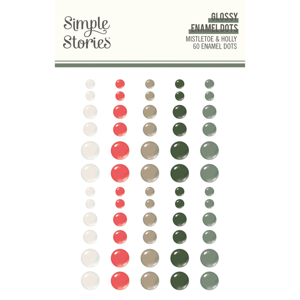 Simple Stories - Mistletoe & Holly - Enamel Dots