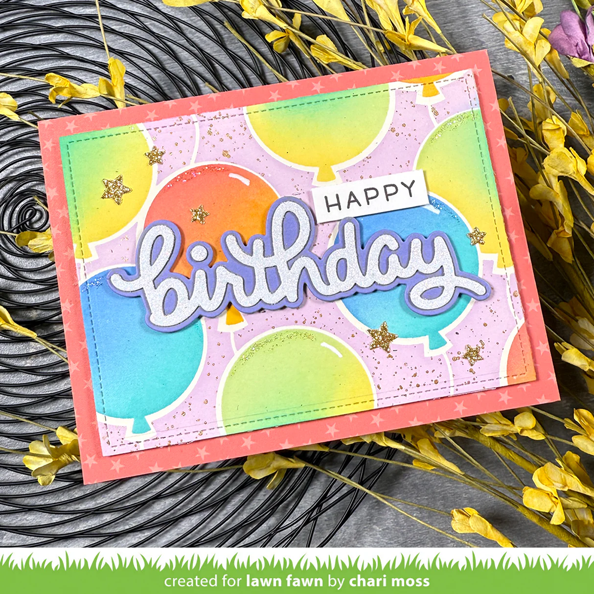 Lawn Fawn - Balloon Background Stencils
