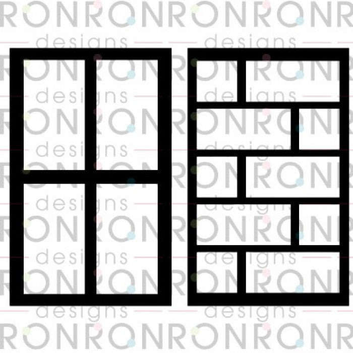 RonRon Designs - Stencil - Pair of Rectangles: 5x8