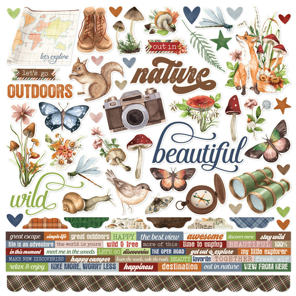 Simple Stories - Simple Vintage Woodlands - Cardstock Sticker Sheet