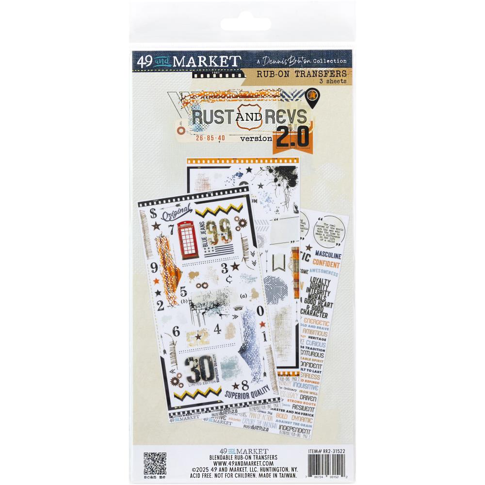 49 and Market - Rust & Revs 2.0 - Rub-On Transfer Set