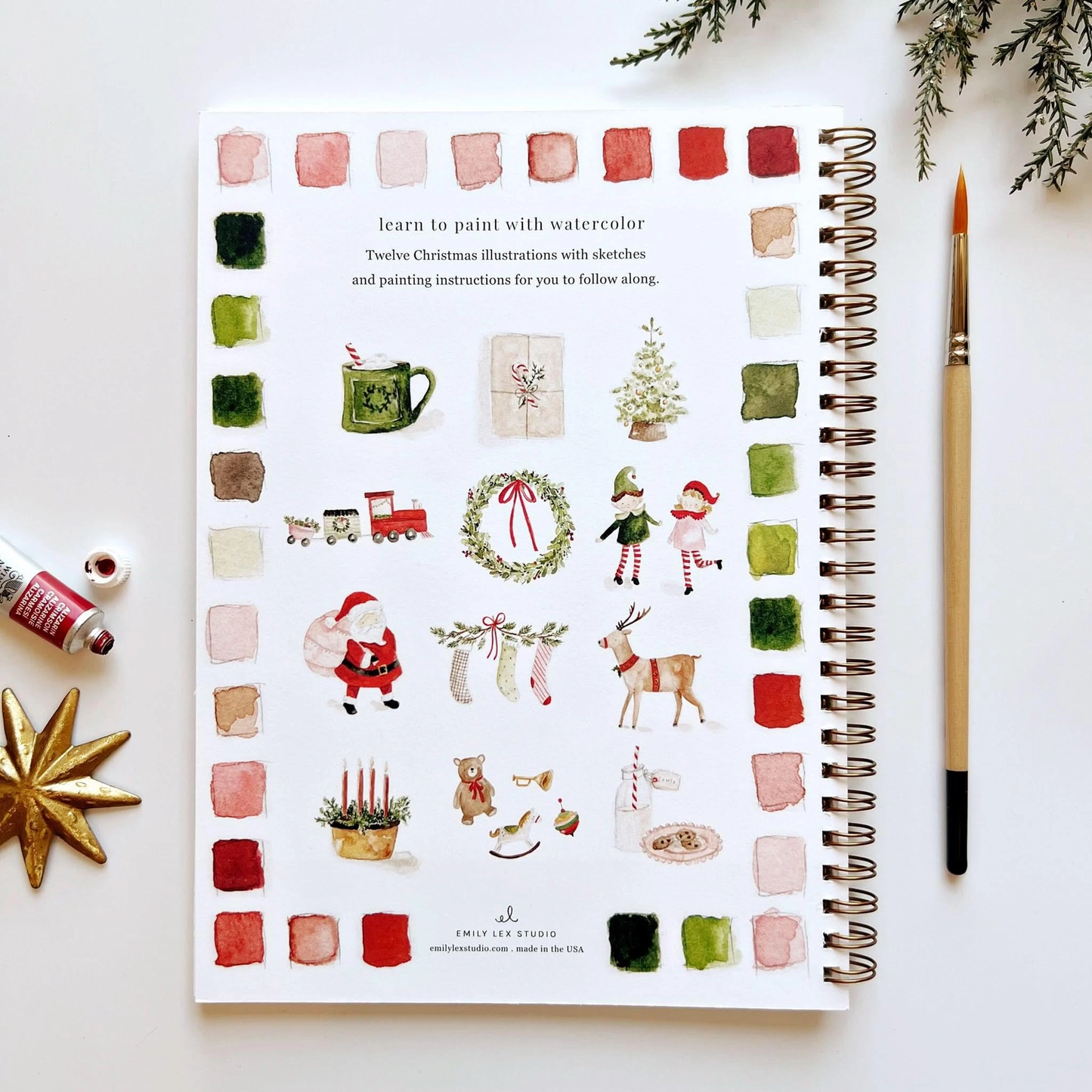 Emily Lex Studio - Watercolor Workbook - Christmas
