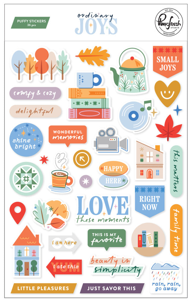 Pinkfresh - Ordinary Joys - Puffy Stickers
