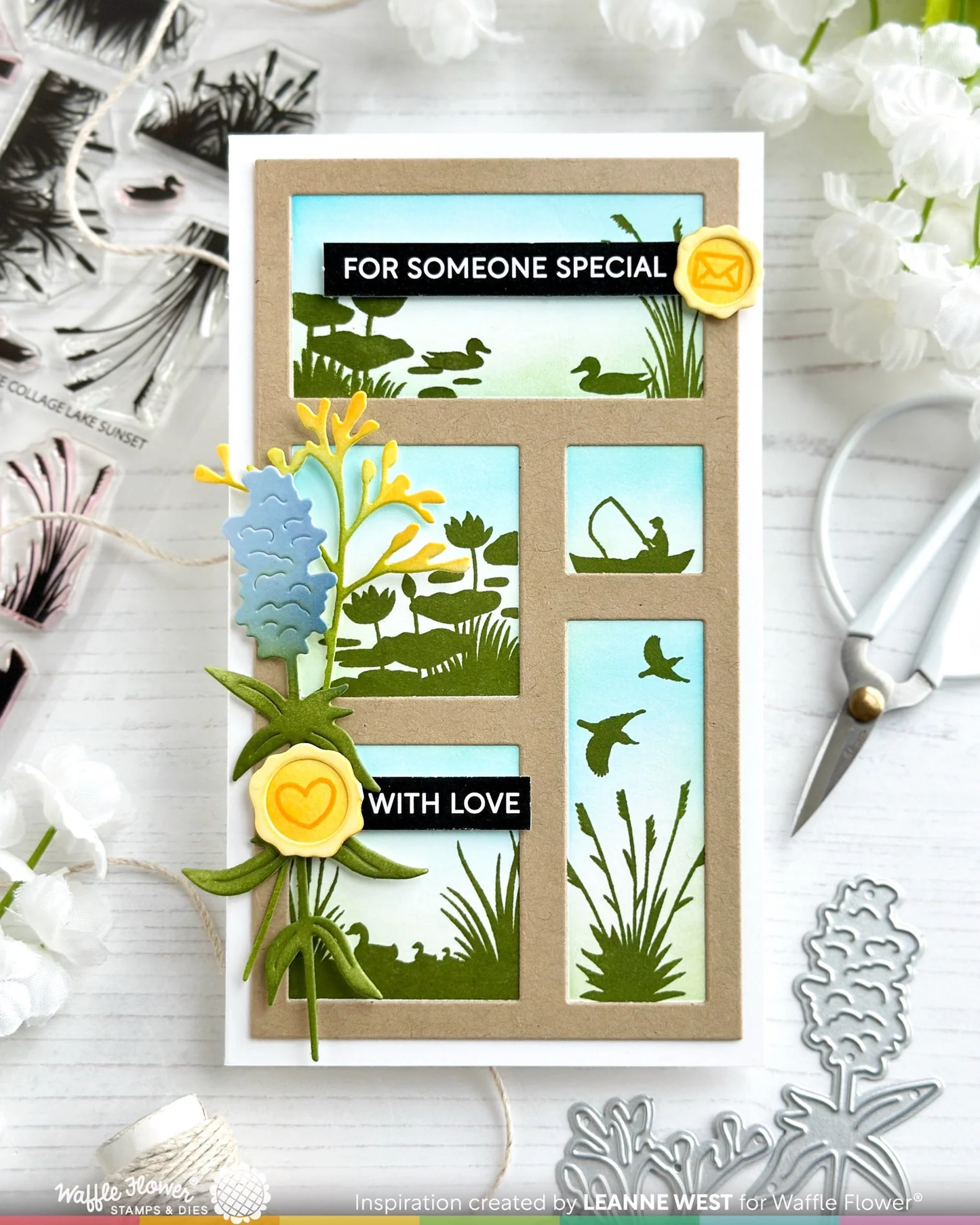 Waffle Flower - Postage Collage - Mini Slimline Blocks Die