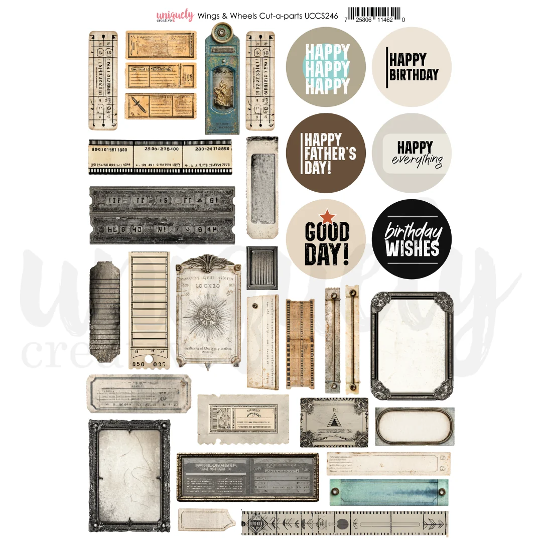 Uniquely Creative - Wings & Wheels - Cut-A-Part Sheet