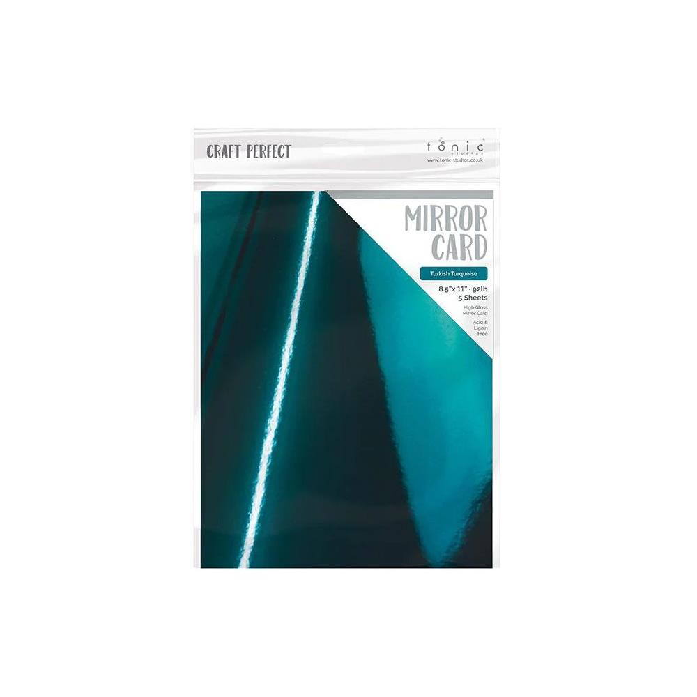 Craft Perfect - Satin Mirror Cardstock - Turkish Turquoise