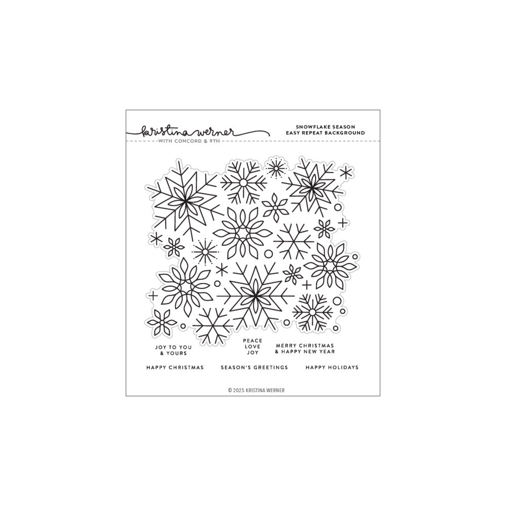 Concord & 9th - Snowflake Season Easy Repeat Background Stamp by Kristina Werner