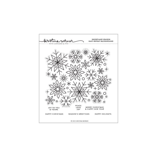 Concord & 9th - Snowflake Season Easy Repeat Background Stamp by Kristina Werner