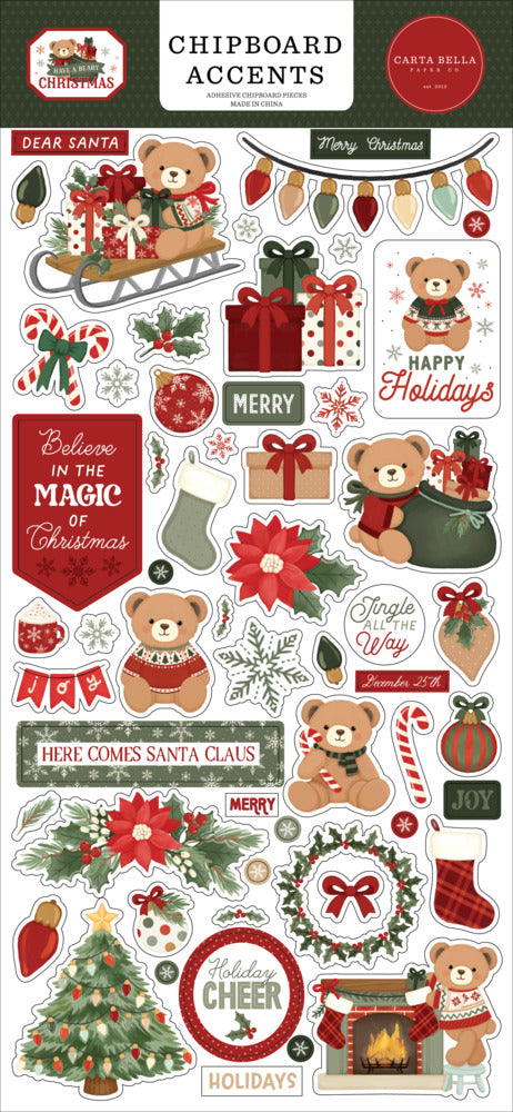 Carta Bella - Have a Beary Christmas - Chipboard Accents