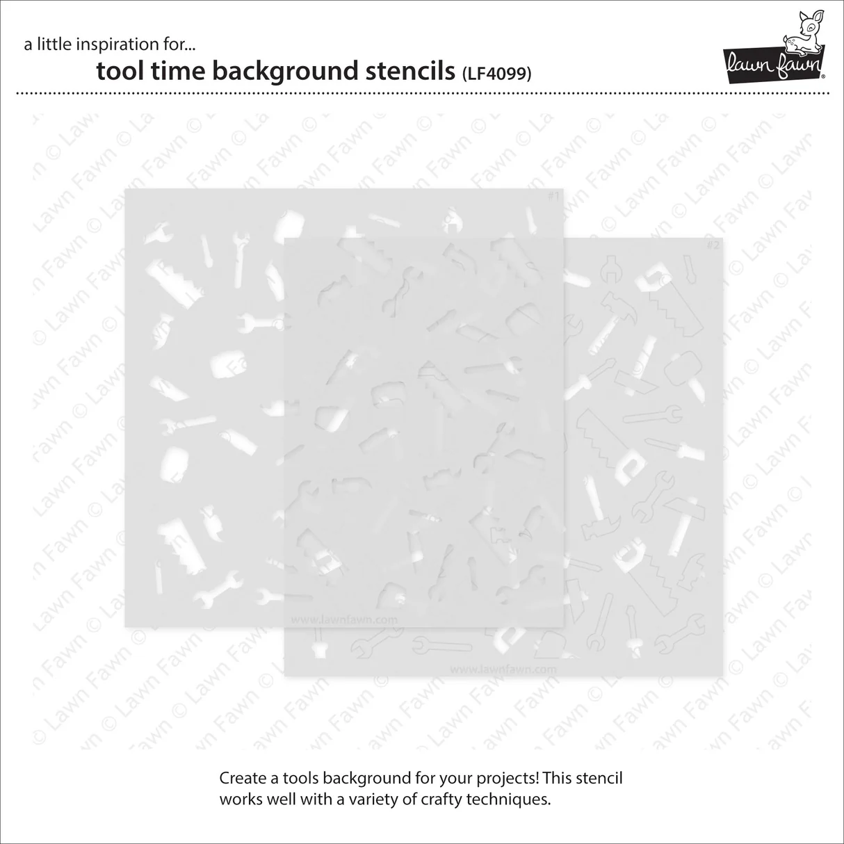 Lawn Fawn - Tool Time Background Stencil Set