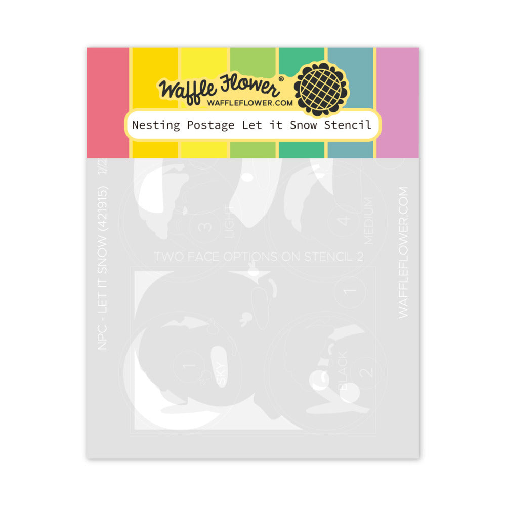 Waffle Flower - Nesting Postage Collage - Let It Snow Stencil