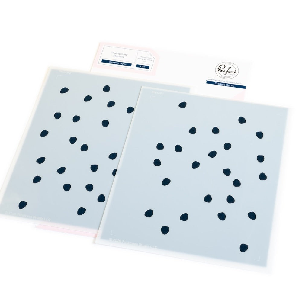 Pinkfresh - Christmas Lights Coverplate & Stencil Bundle