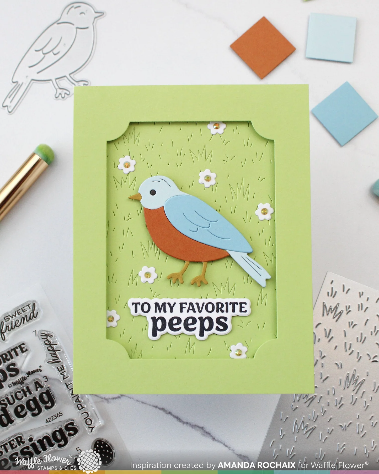 Waffle Flower - Grass Texture Die