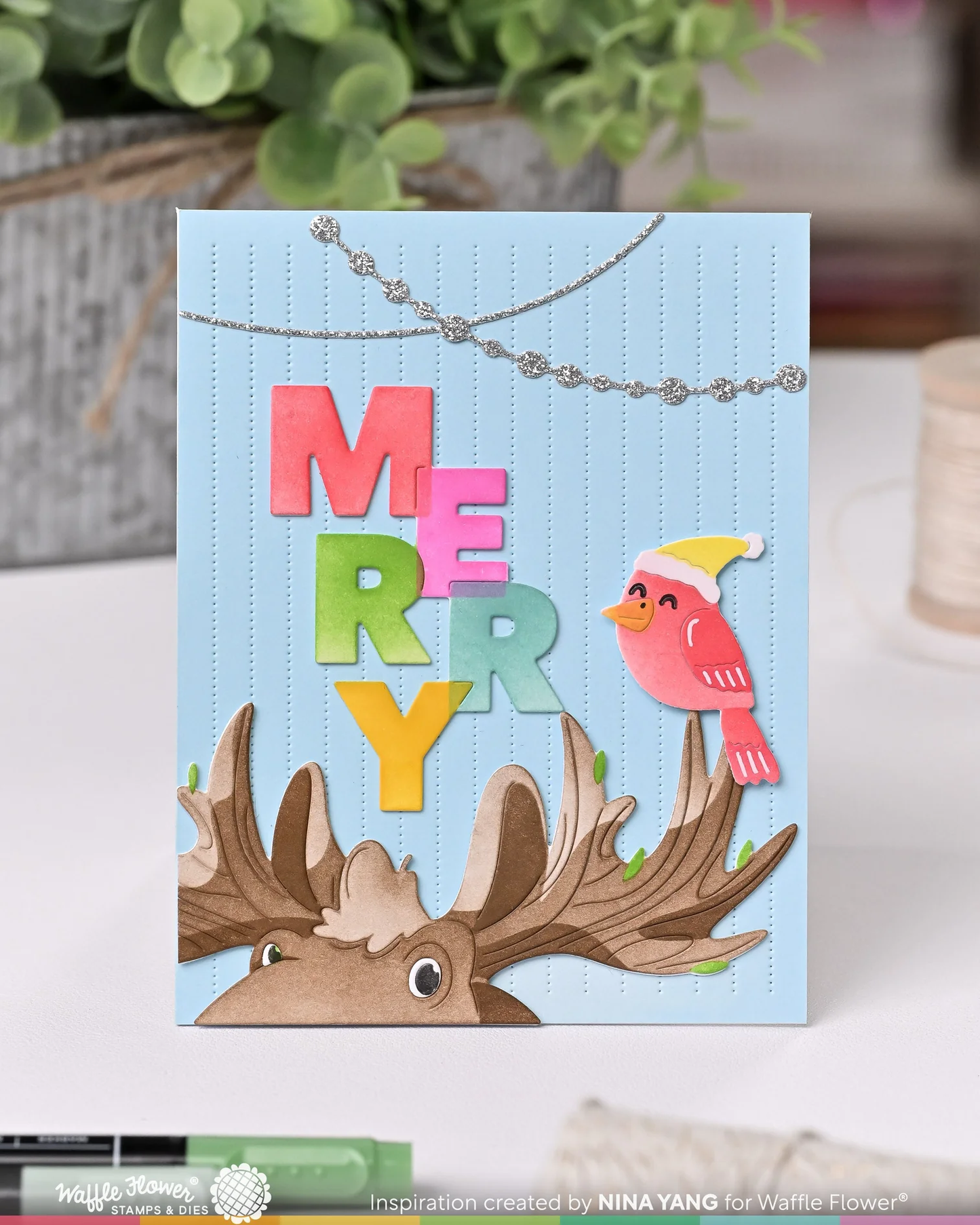 Waffle Flower - Holiday Moose Die-n-stencil Bundle
