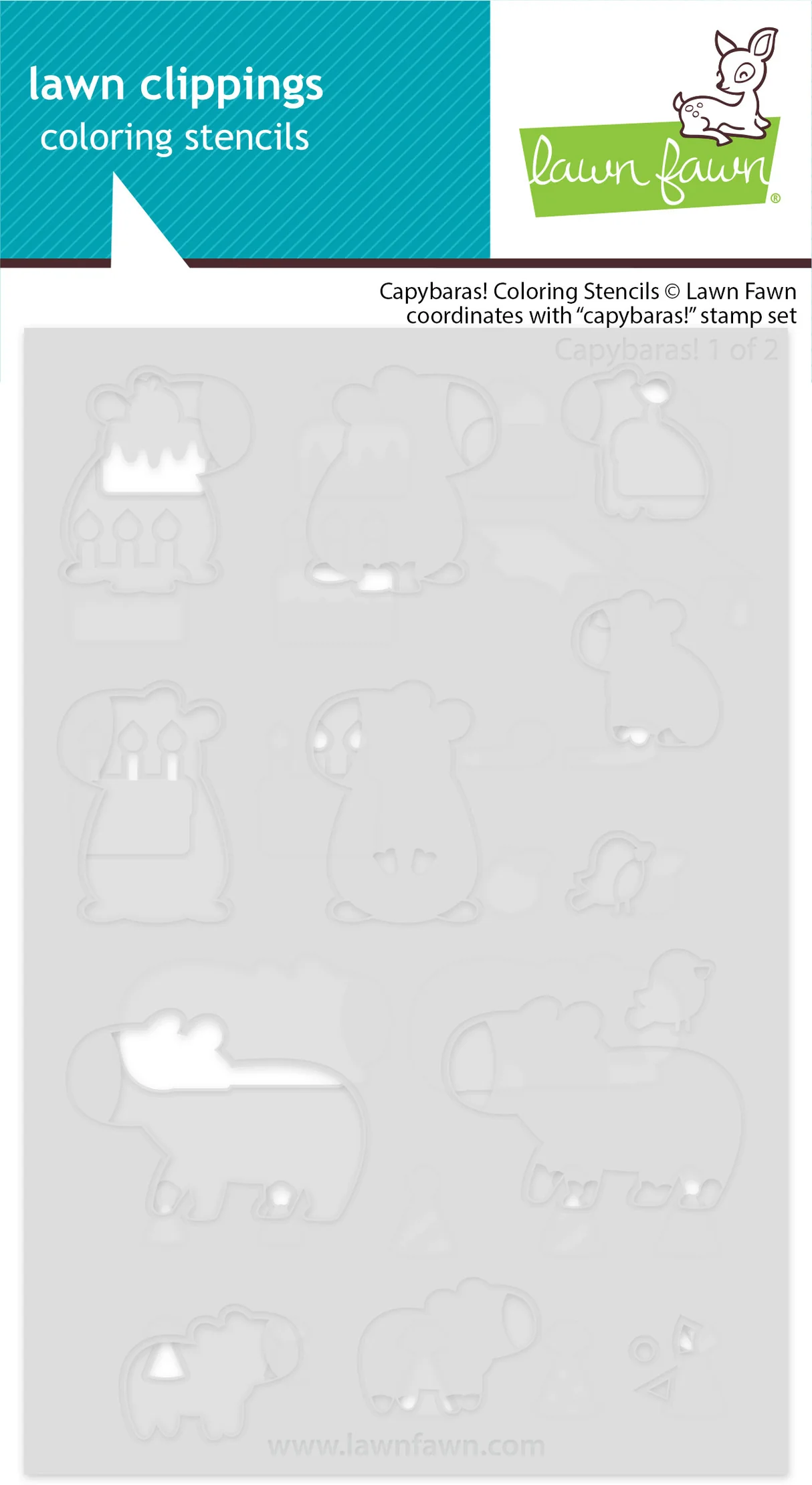 Lawn Fawn - Capybaras! Stamp, Die & Stencil Bundle