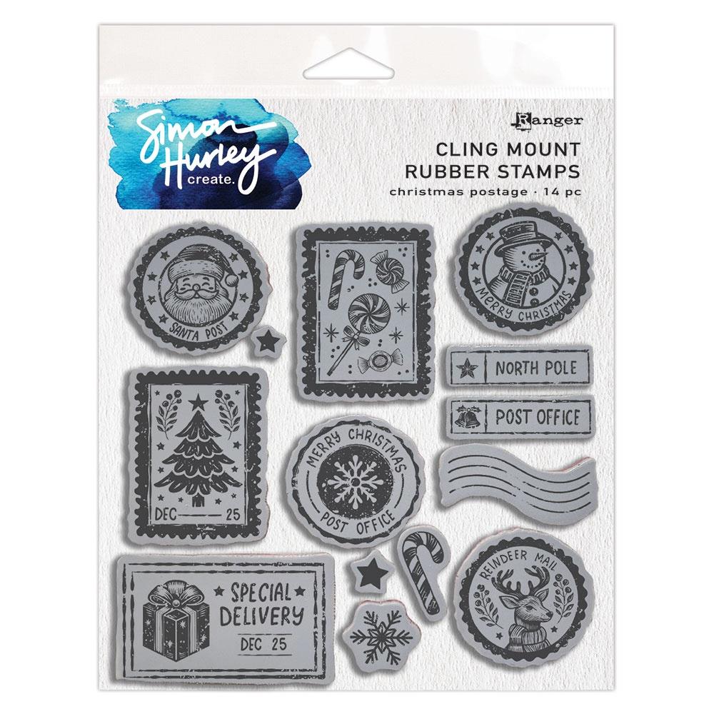 Simon Hurley - Christmas Postage Cling Mount Background Stamp Set