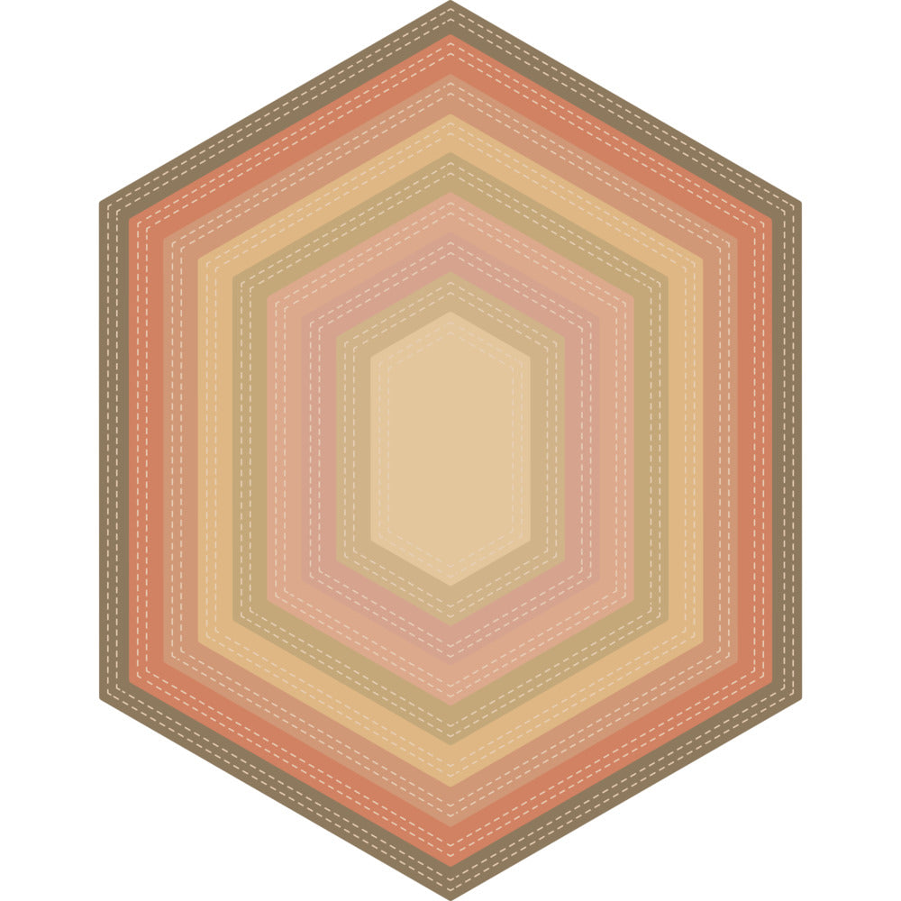 Prism Studio - Nesting Double Stitched Hexagons Die Set