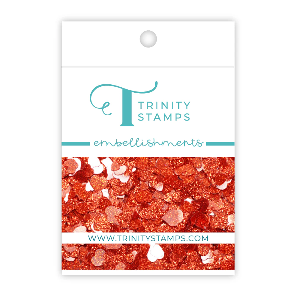Trinity - Red Sparkle Hearts Confetti