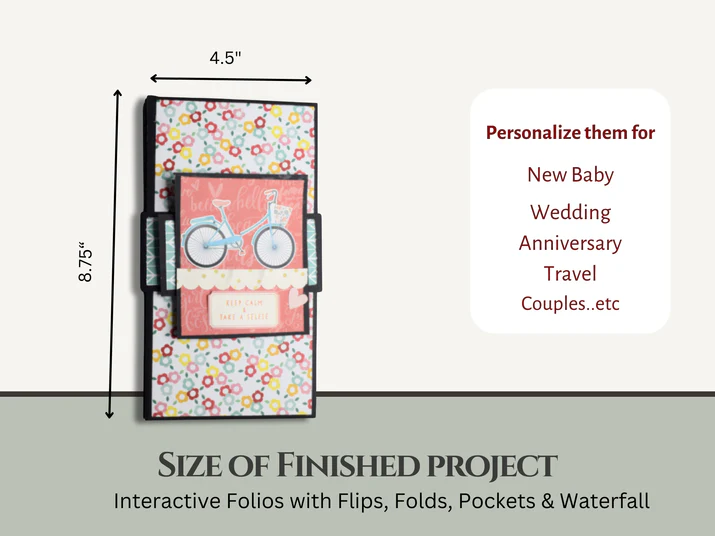 CrafTreat - Blank Precut Album Base - Flag Folio: Black & Kraft