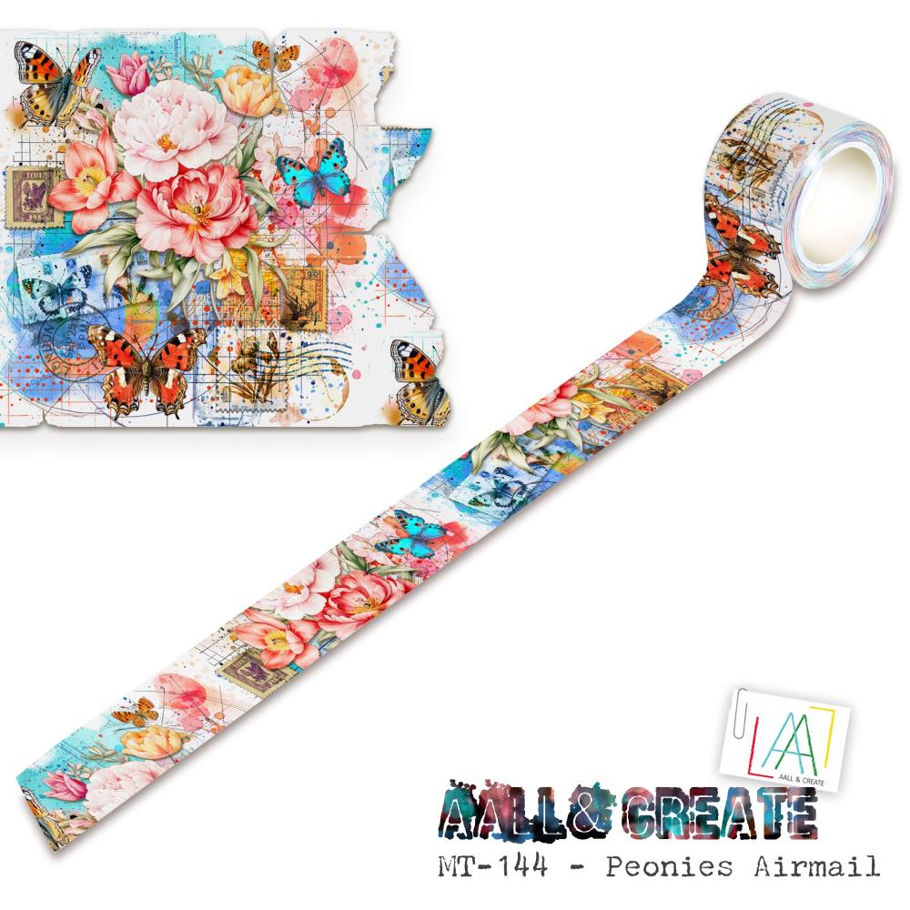 AALL & Create - Layer-It-Up Washi Tape - Peonies Airmail