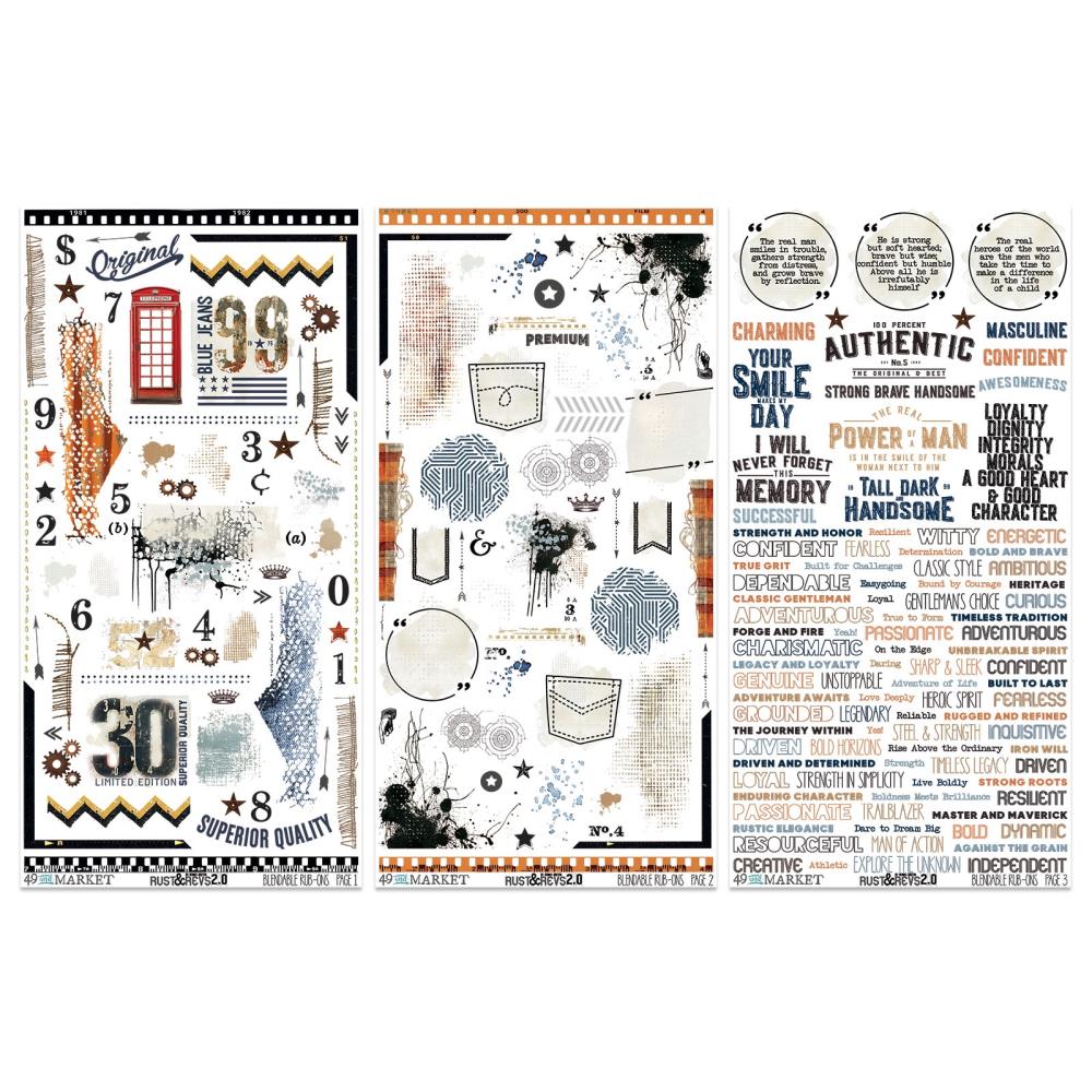 49 and Market - Rust & Revs 2.0 - Rub-On Transfer Set