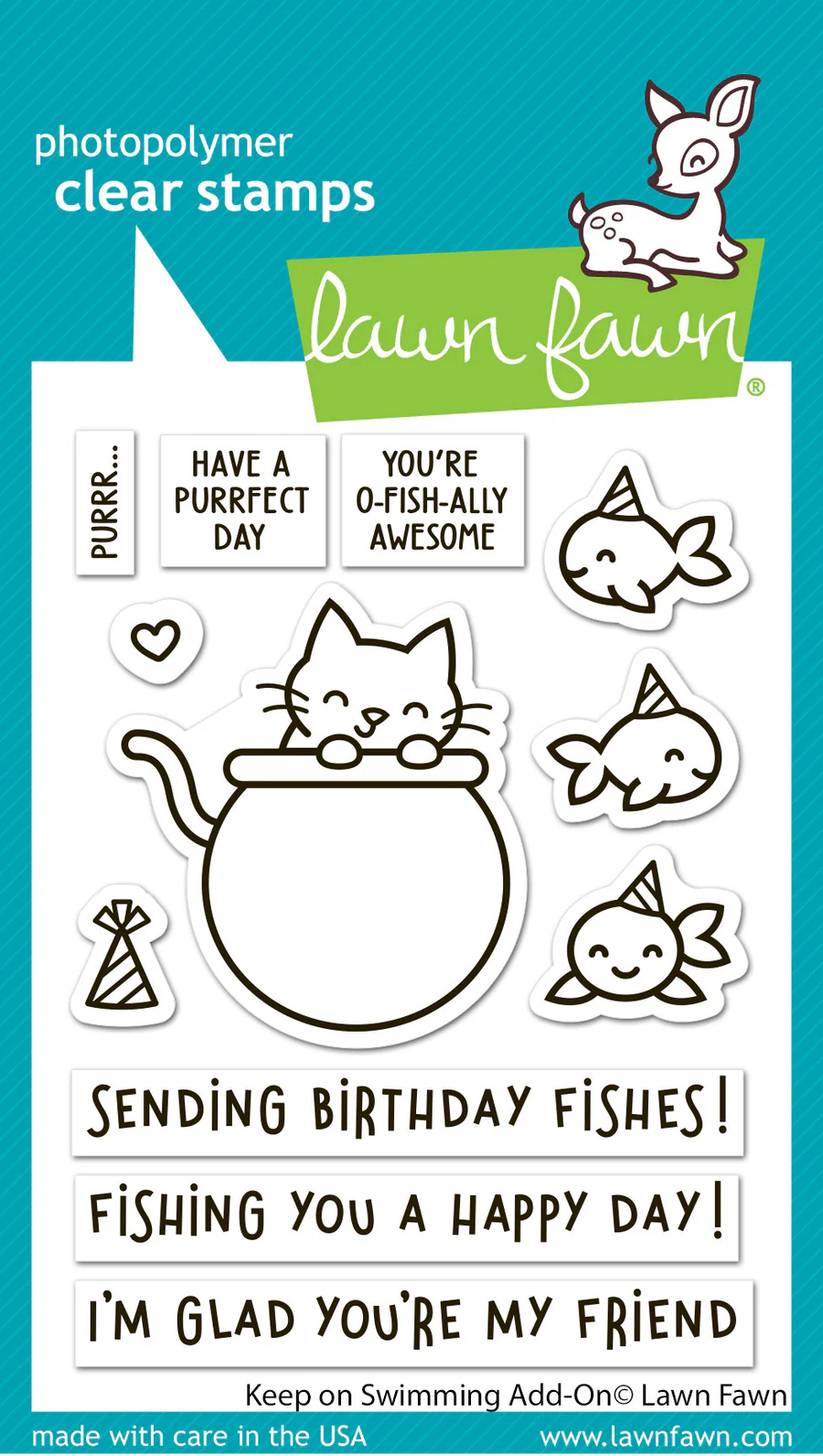 Lawn Fawn - Keep On Swimming Add-On Stamp, Die & Stencil Bundle