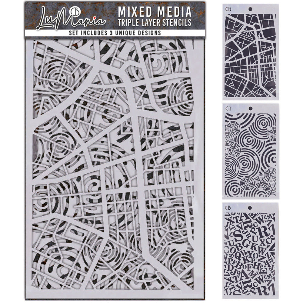 Ciao Bella - LuMania - Mixed Media Triple Layer Stencils - Set#6