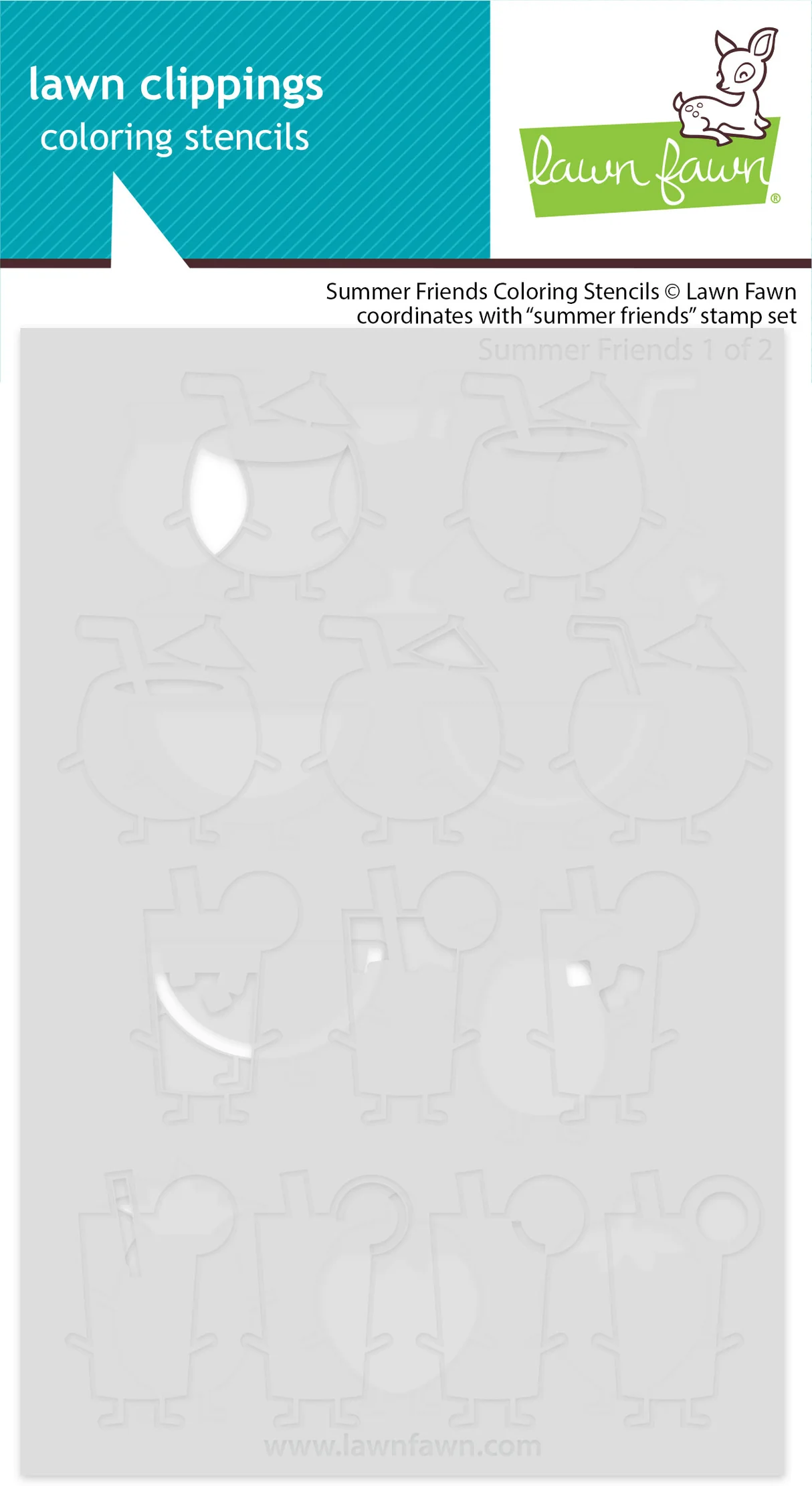 Lawn Fawn - Summer Friends Stamp, Die & Stencil Bundle