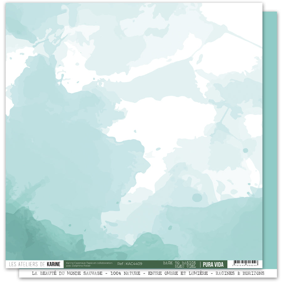 Les Ateliers de Karine - Pura Vida - Solid Cardstock: Bleu Ciel