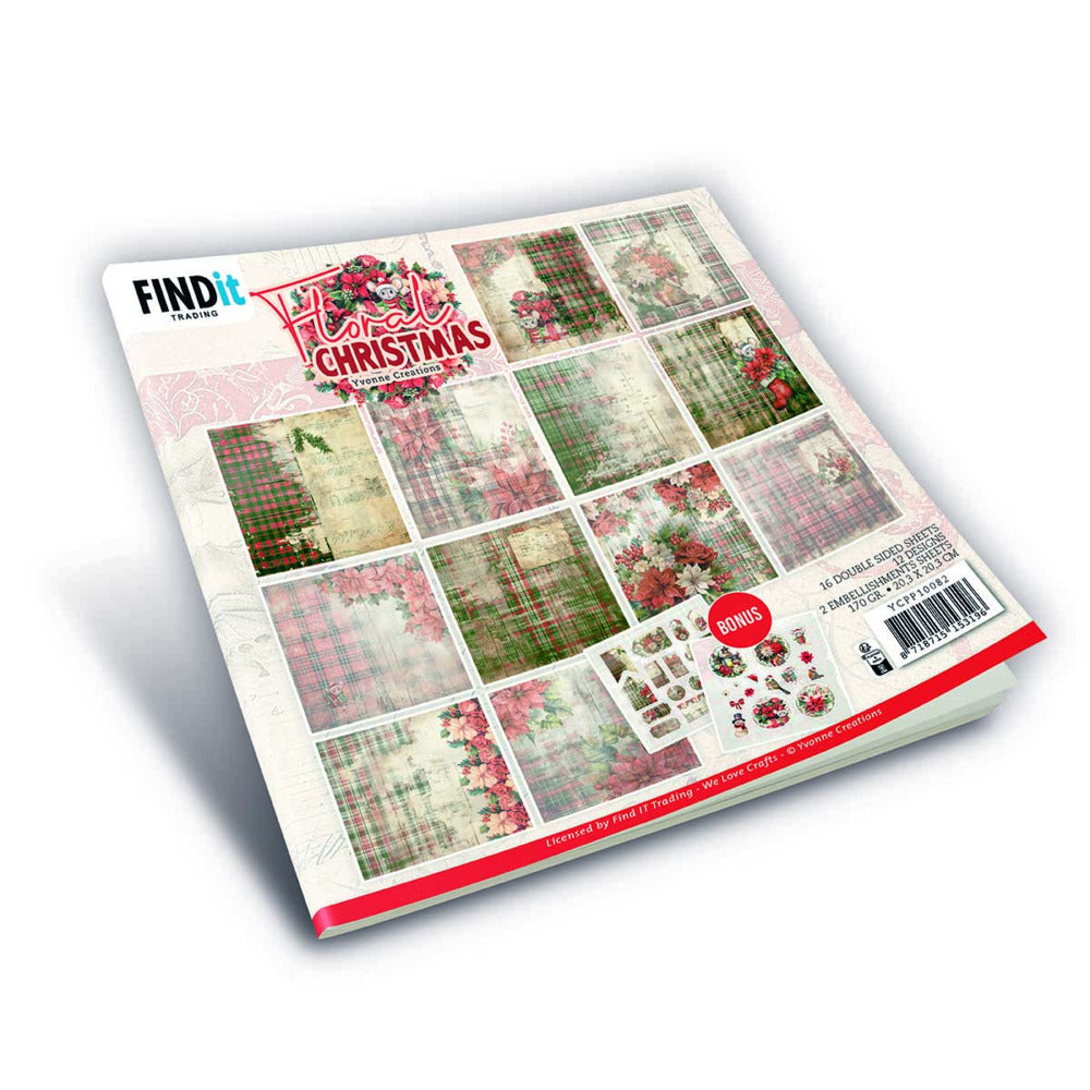 Find It Trading - Floral Christmas - 8x8 Paper Pack