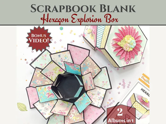 CrafTreat - Blank Precut Album Base - Explosion Box: Black & Kraft