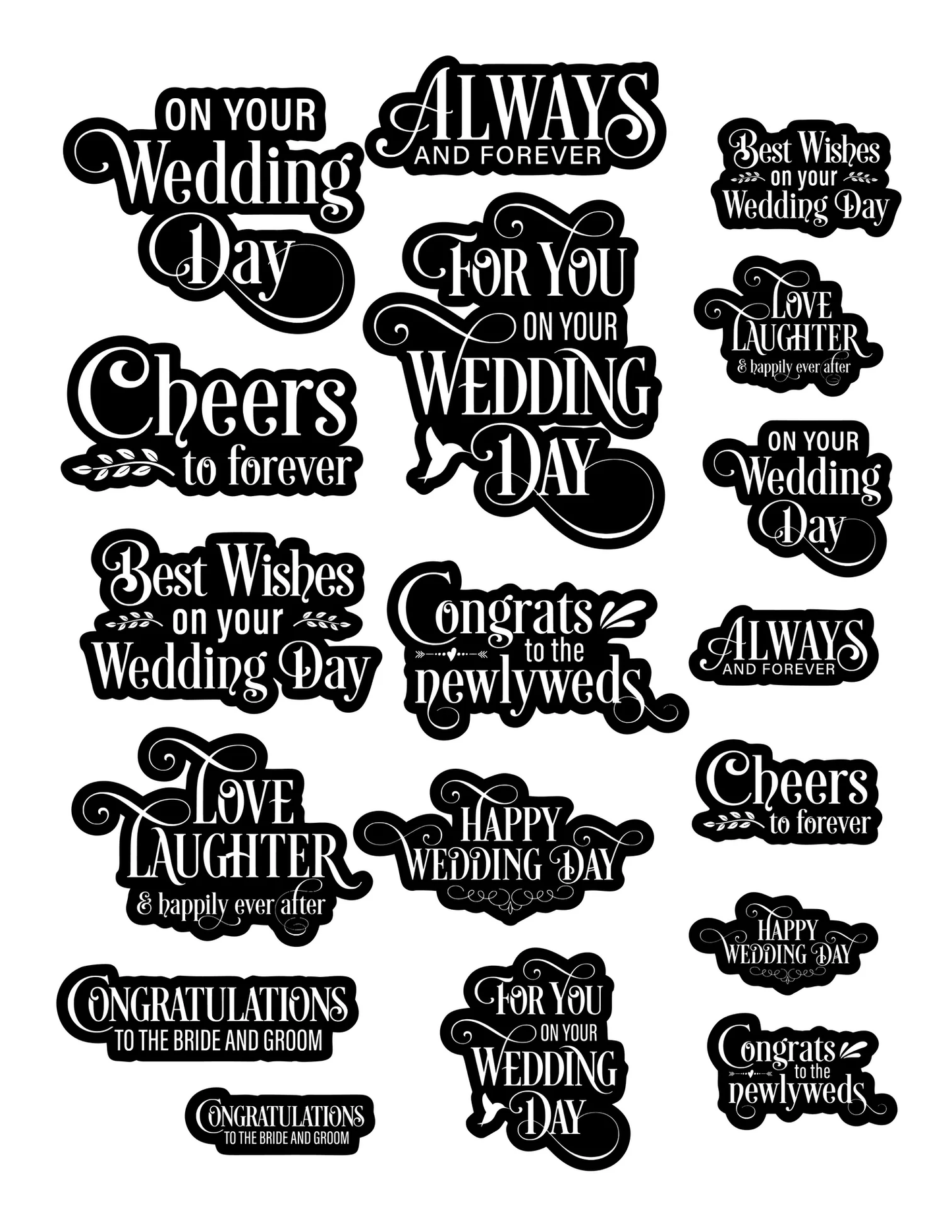 Simply Stated - Ephemera Pack - Wedding Reverse Sentiments