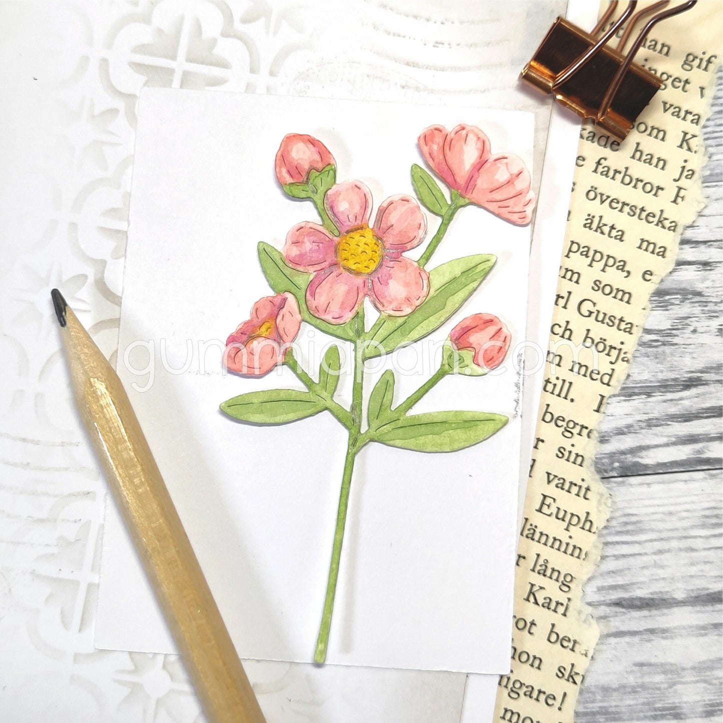 Gummiapan - Large Flower Twig Die